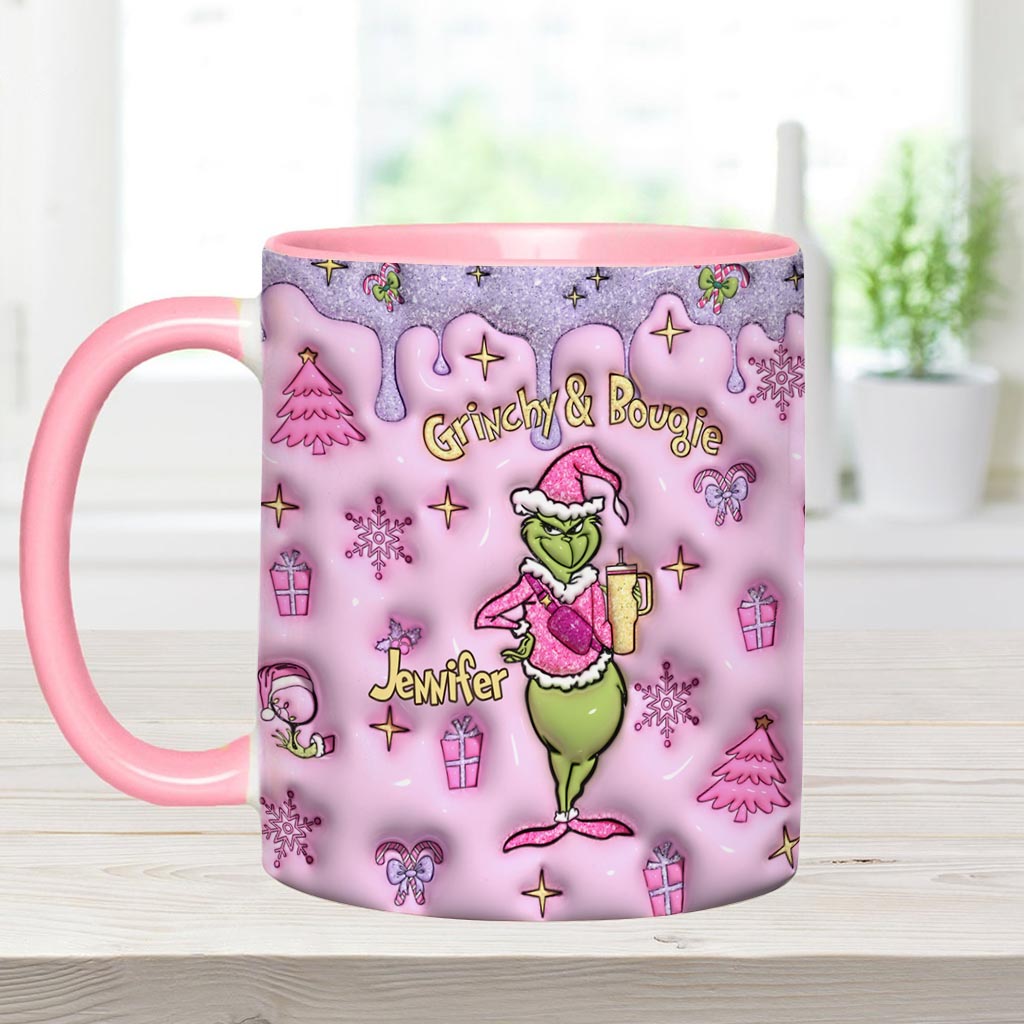 Grinchy & Bougie - Personalized Stole Christmas Accent Mug