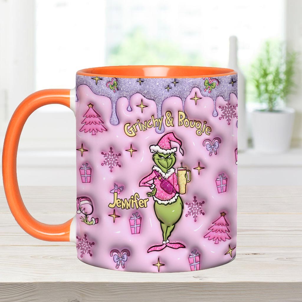 Grinchy & Bougie - Personalized Stole Christmas Accent Mug