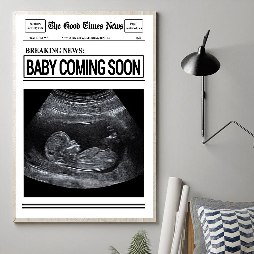 Bébé arrive bientôt - Toile et affiche personnalisées pour maman