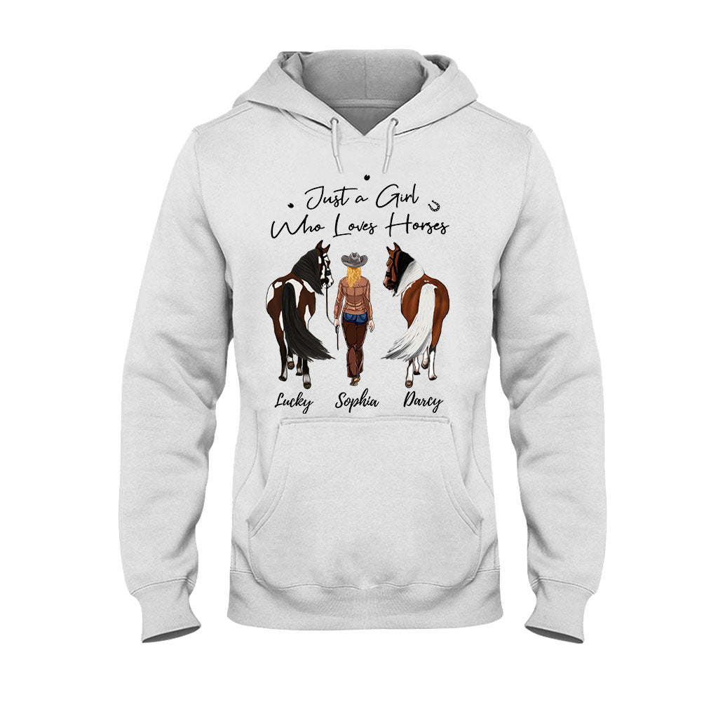 Juste une fille qui aime les chevaux - T-shirt et sweat à capuche personnalisés avec motif cheval