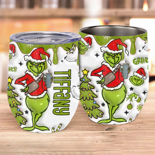 Joyeux Noël - Gobelet à vin personnalisé avec étole de Noël