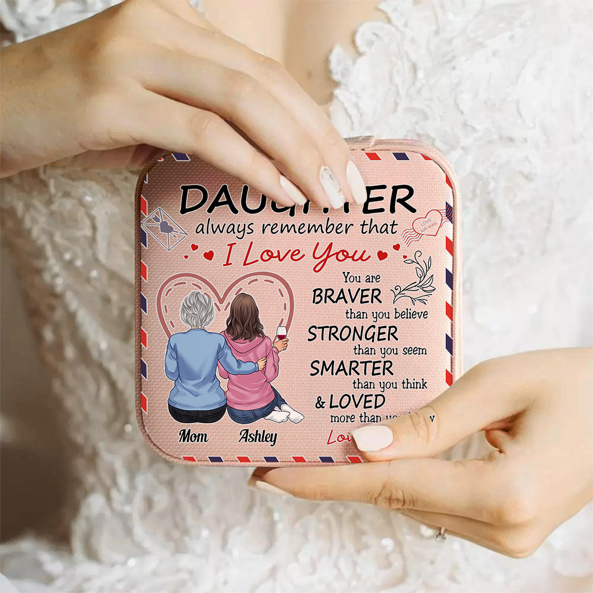 À ma fille - Coffret à bijoux personnalisé pour maman