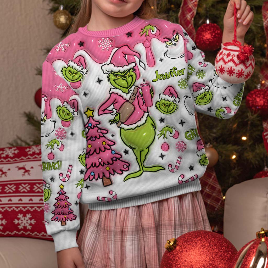 Grinch à l'intérieur - Étole de Noël personnalisée Pull moche
