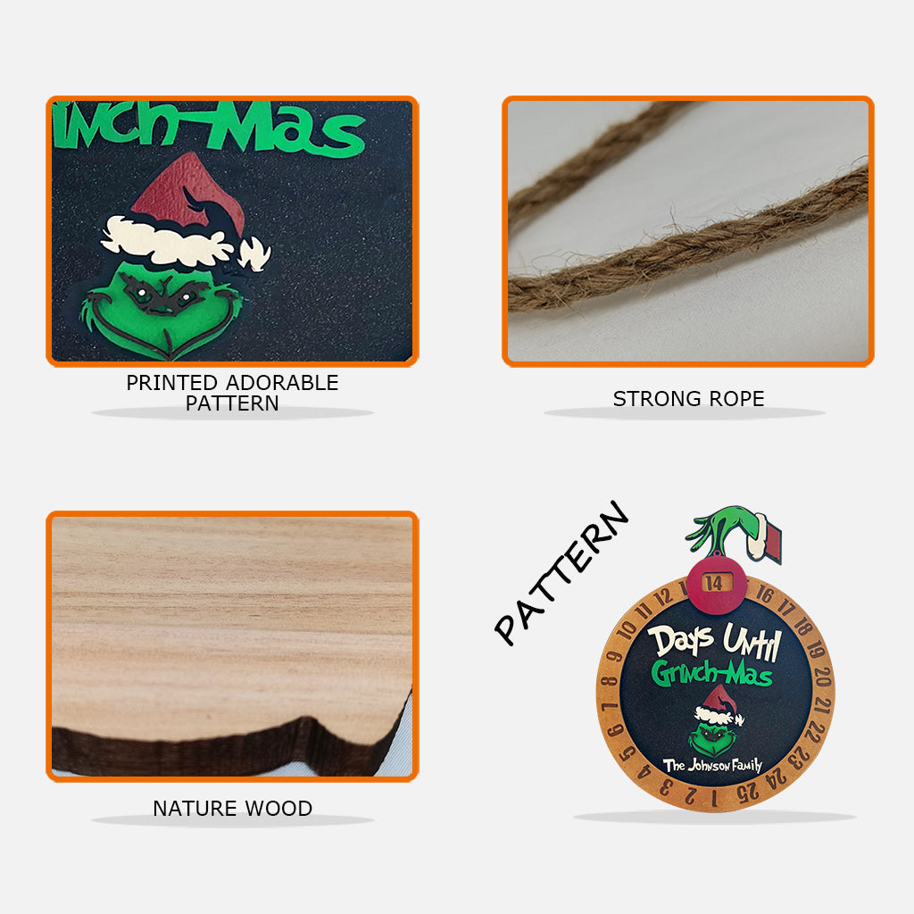 Jours avant Noël - Étole de Noël personnalisée - Panneau en bois de compte à rebours de Noël 1
