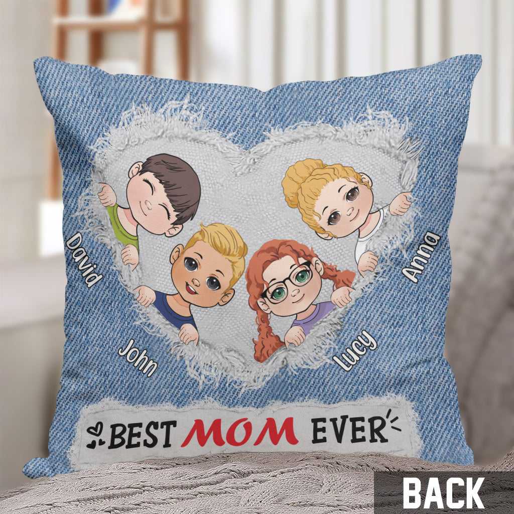 Meilleure maman du monde - Coussin décoratif personnalisé pour maman