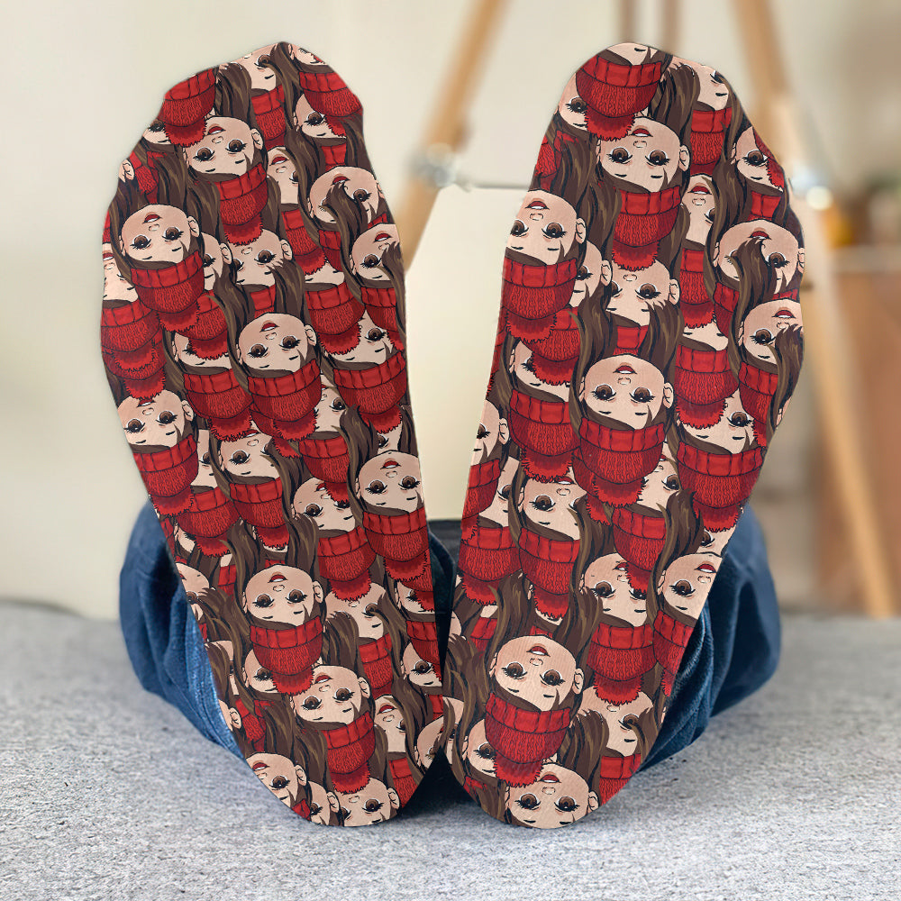 Chaussettes assorties pour toute la famille avec des motifs chibi amusants - Chaussettes personnalisées pour toute la famille