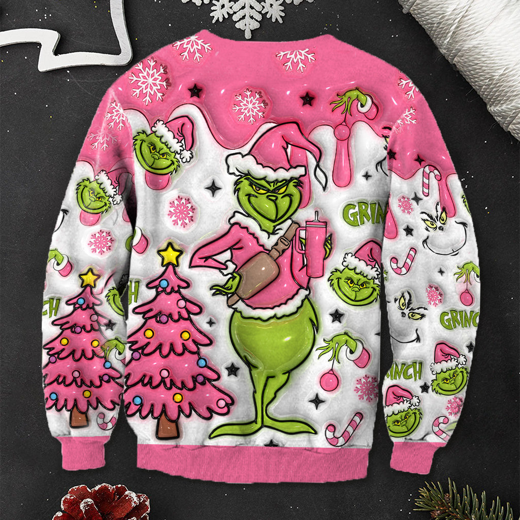 Joyeux Grinchmas - Étole de Noël personnalisée Pull moche de Noël