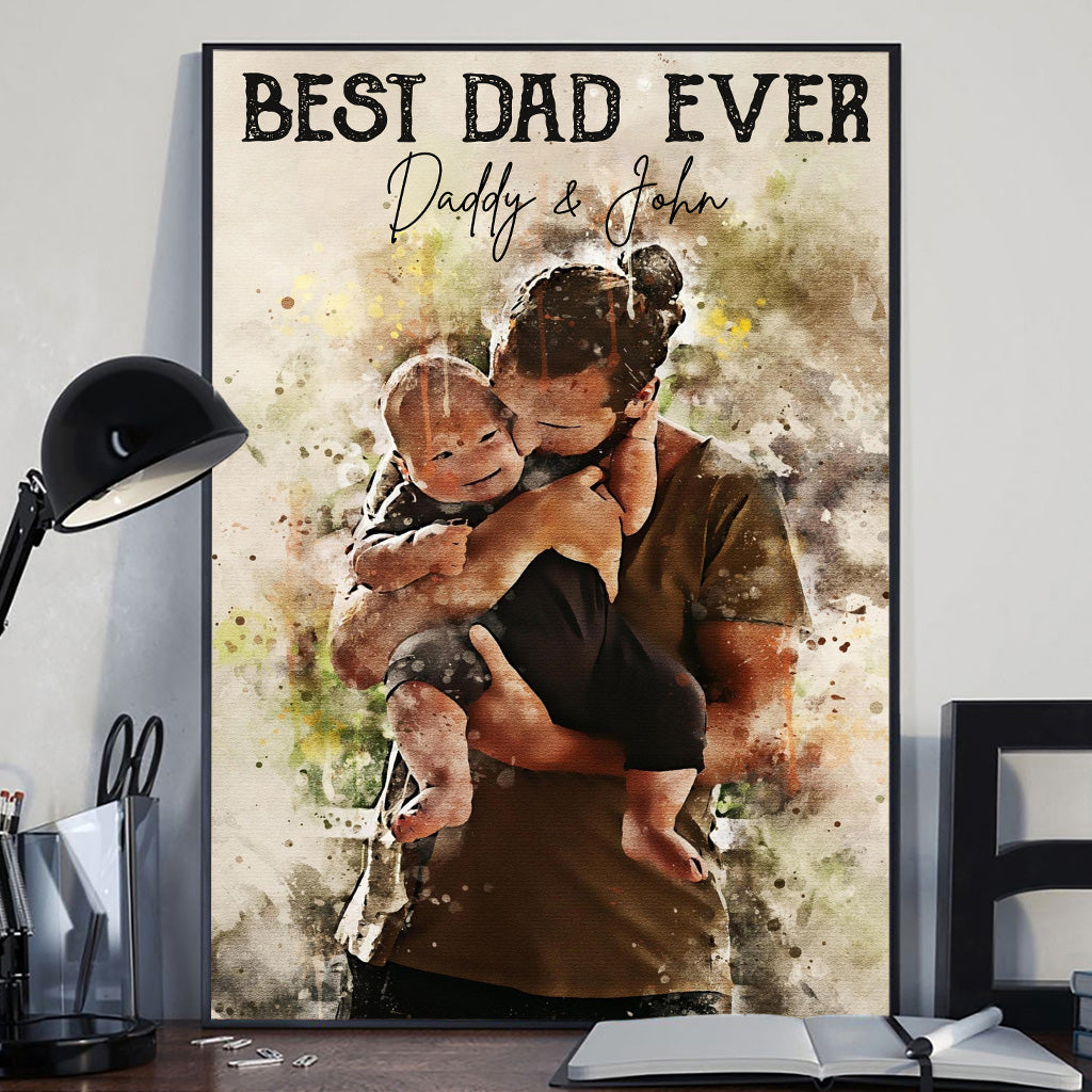 Meilleur papa du monde - Toile et affiche personnalisées pour papa
