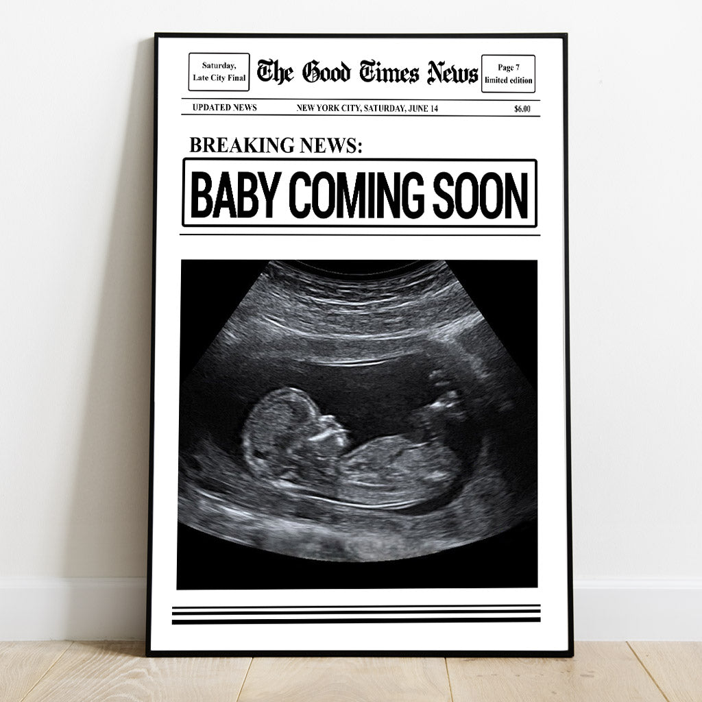 Bébé arrive bientôt - Toile et affiche personnalisées pour maman