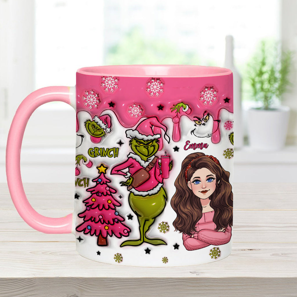 Mug personnalisé « À l'époque du Grinch » - Décoration de Noël avec étole