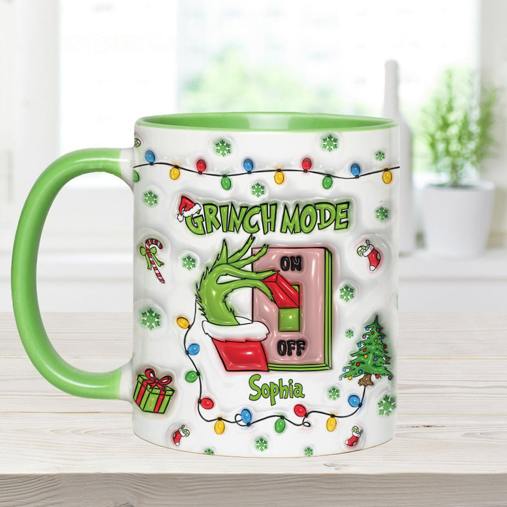 Christmas Mode On - Personalized Stole Christmas Accent Mug