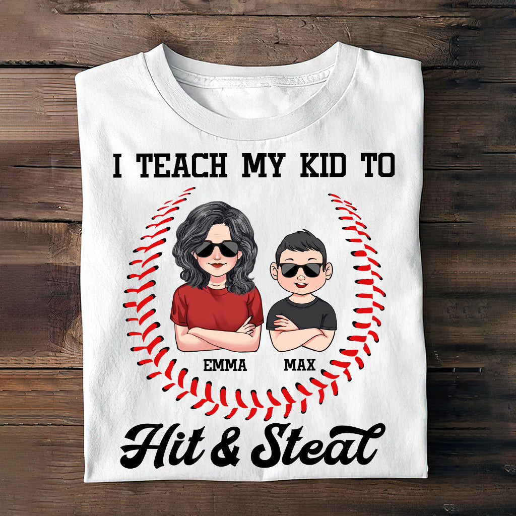 J'enseigne à mon enfant - T-shirt et sweat à capuche de baseball personnalisés