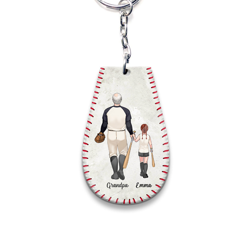 #1 Papa de baseball - Cadeau de baseball pour papa ou grand-père - Porte-clés personnalisé
