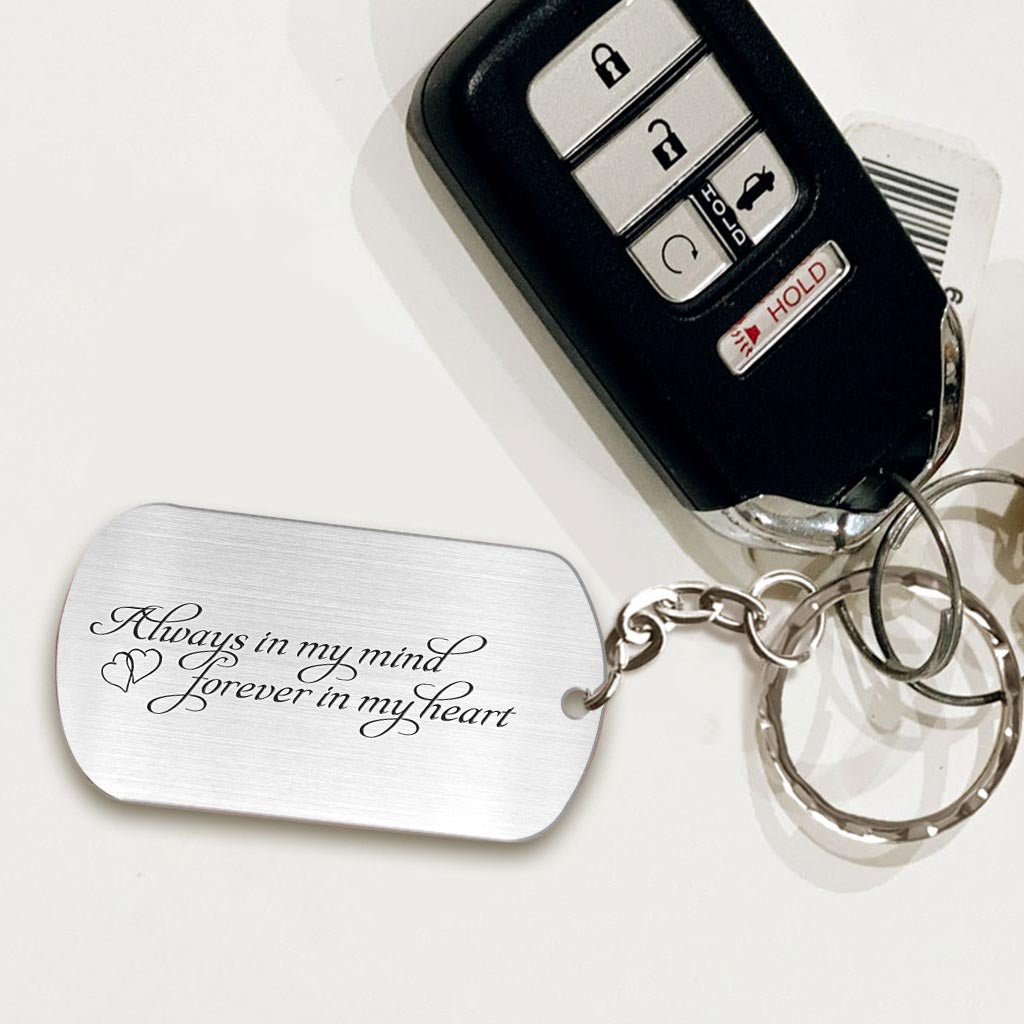 Always On Our Mind - Personalized Memorial Stainless Steel Keychain