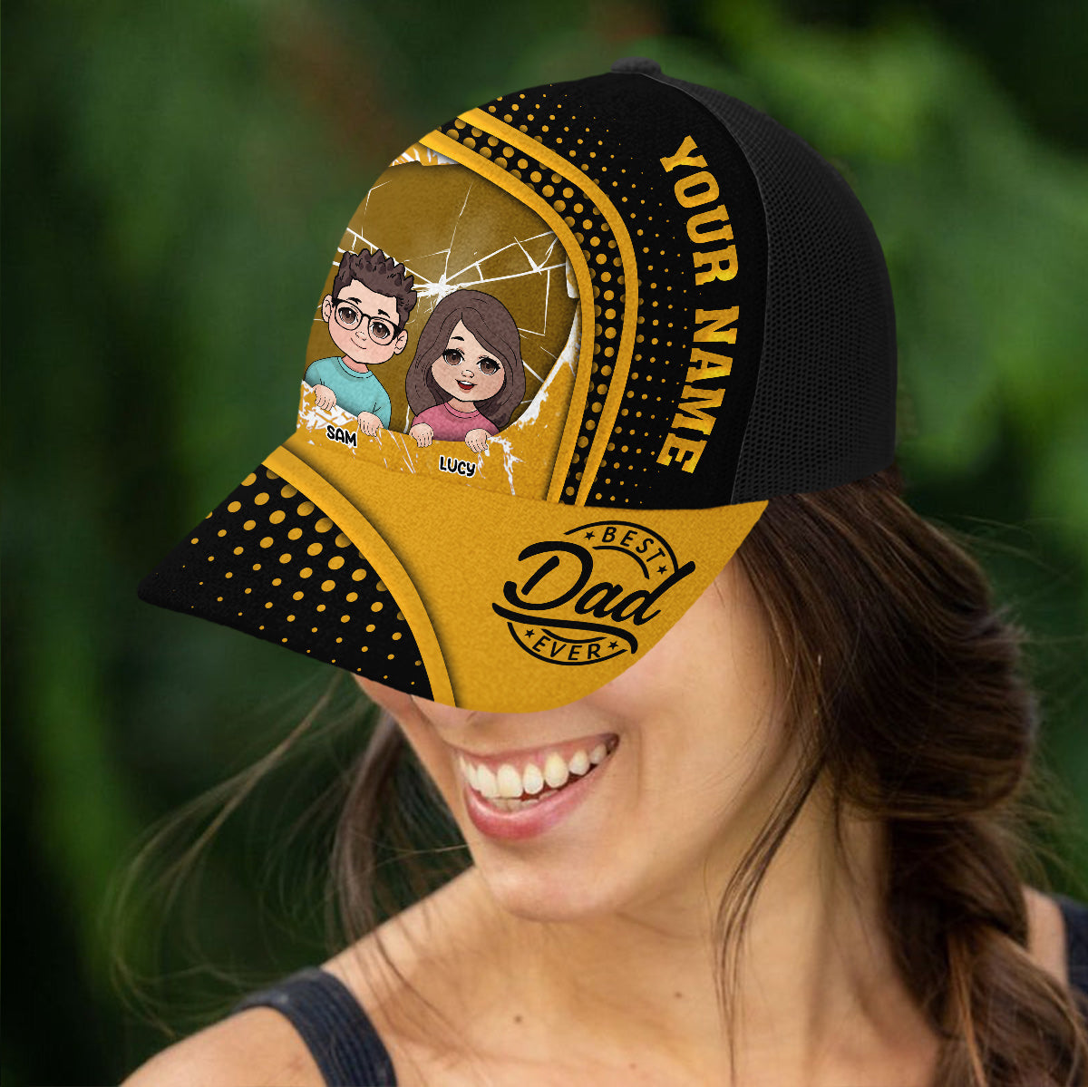 Meilleur papa du monde - Casquette de camionneur personnalisée pour papa
