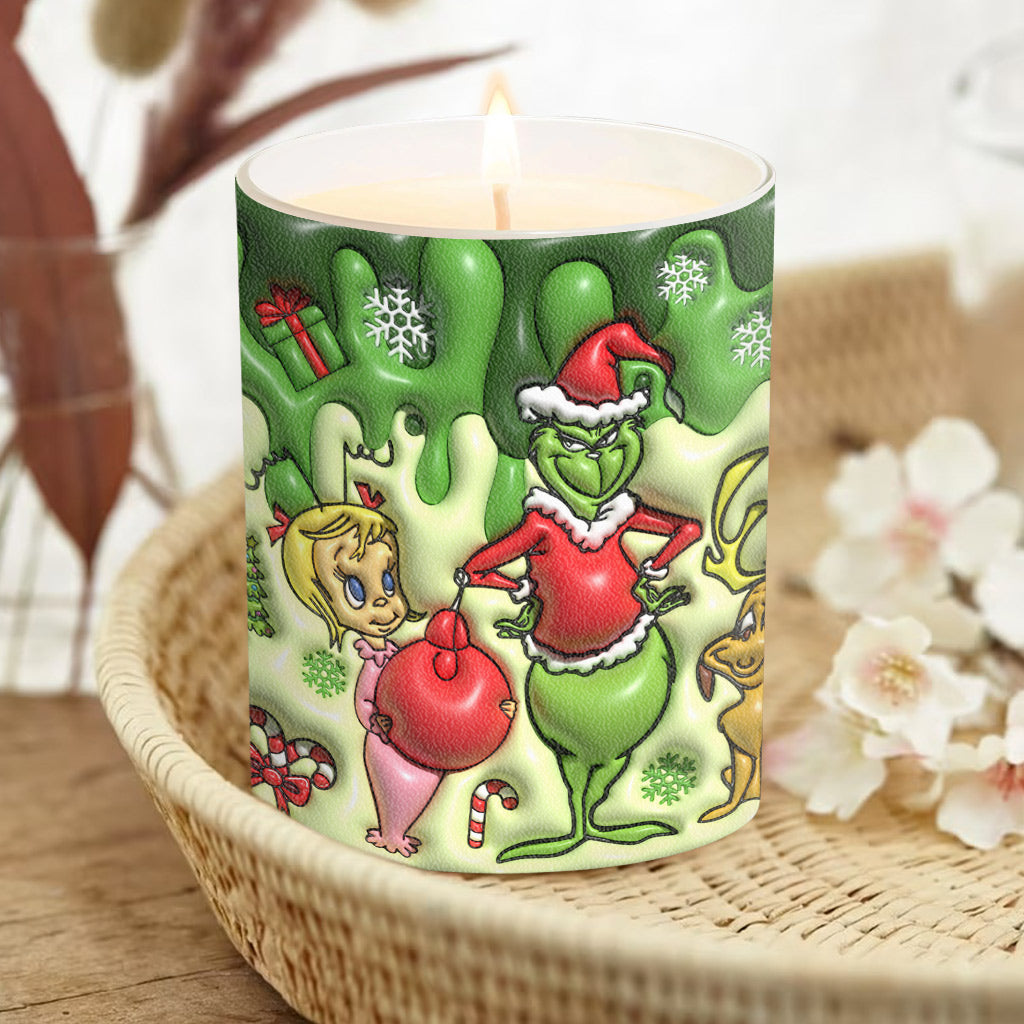 Merry Chrisrtmas - Personalized Stole Christmas Candle With Wooden Lid