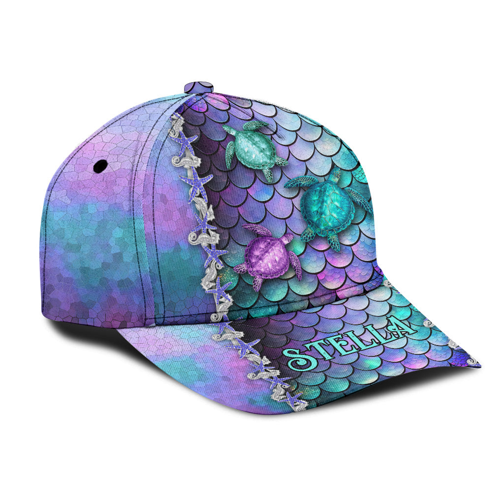 Légende de l'océan bleu - Casquette classique personnalisée Tortue
