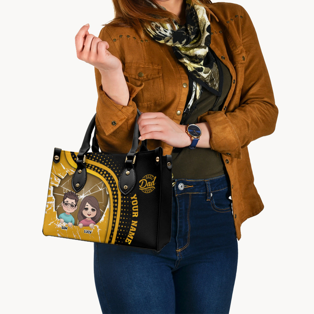Meilleur papa du monde - Sac à main en cuir personnalisé pour papa