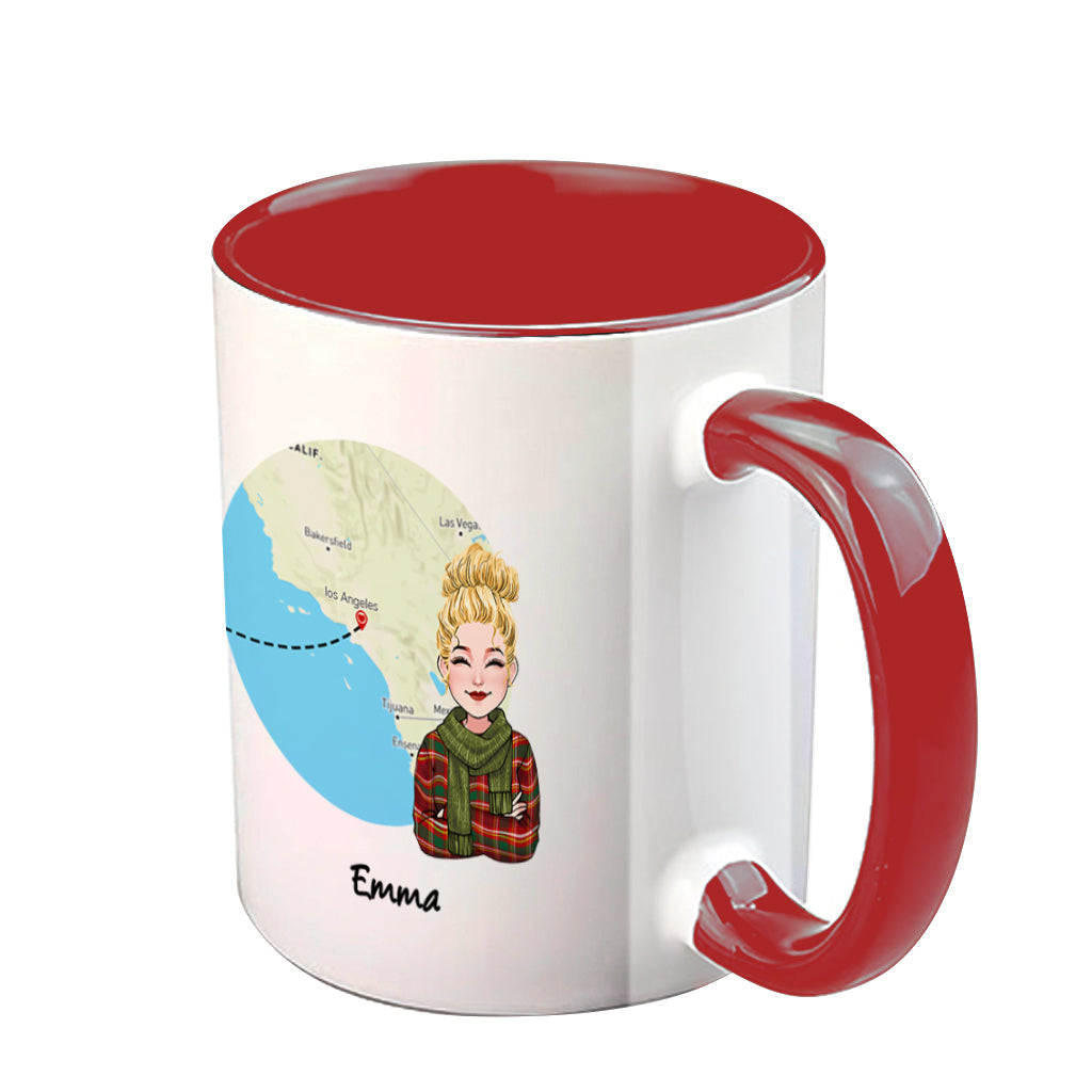 I Wish You Lived Next Door - Personalized Bestie Accent Mug