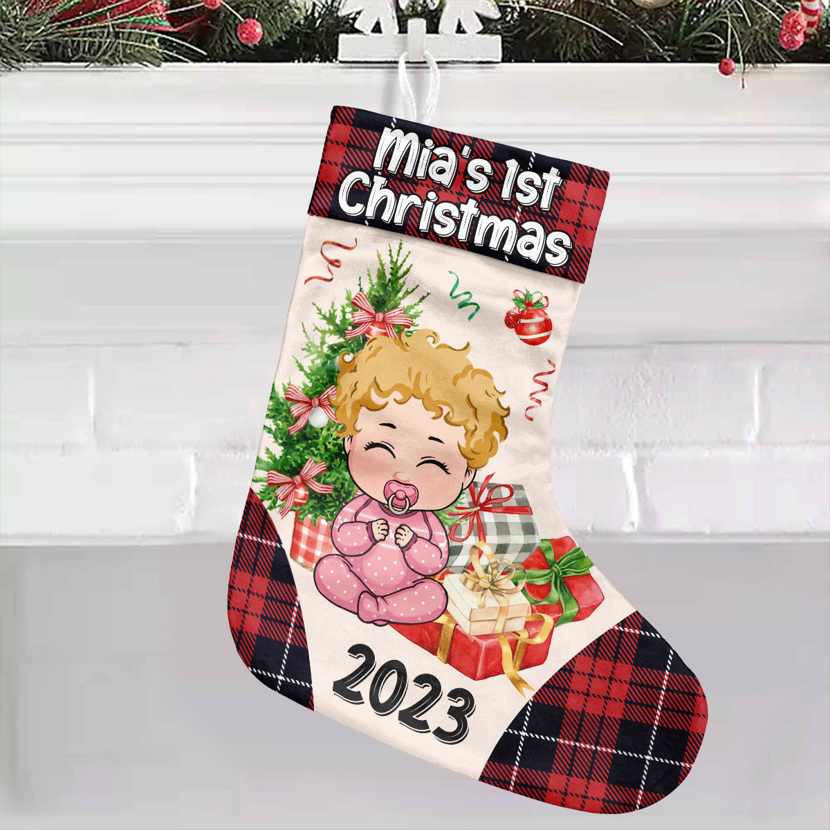 Mon premier Noël - Chaussettes de Noël personnalisées pour toute la famille