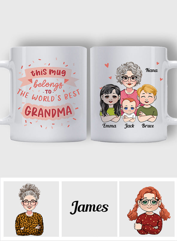 Cette tasse appartient à la meilleure grand-mère - Tasse personnalisée pour grand-mère