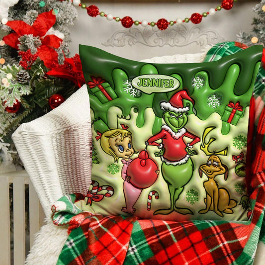 Joyeux Noël - Coussin décoratif personnalisé avec étole de Noël