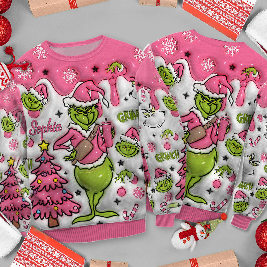Joyeux Grinchmas - Étole de Noël personnalisée Pull moche de Noël