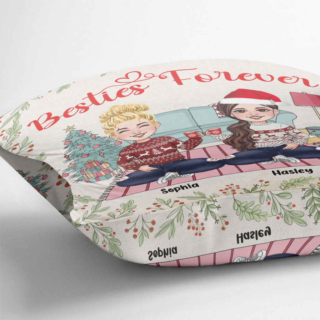 Meilleures amies pour toujours - Coussin décoratif personnalisé pour meilleures amies