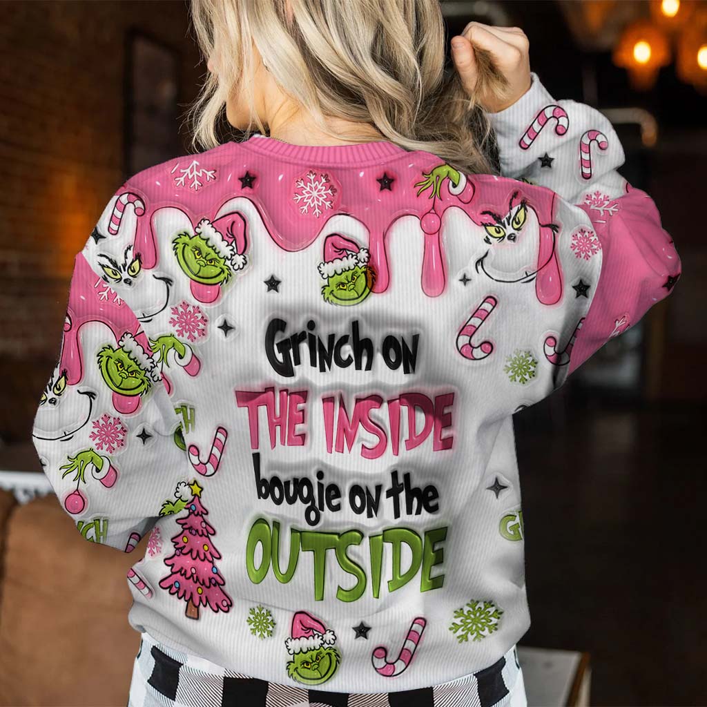 Grinch à l'intérieur - Étole de Noël personnalisée Pull moche