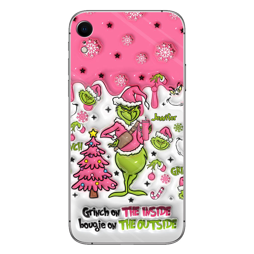 Le Grinch à l'intérieur - Coque de téléphone personnalisée avec étole de Noël