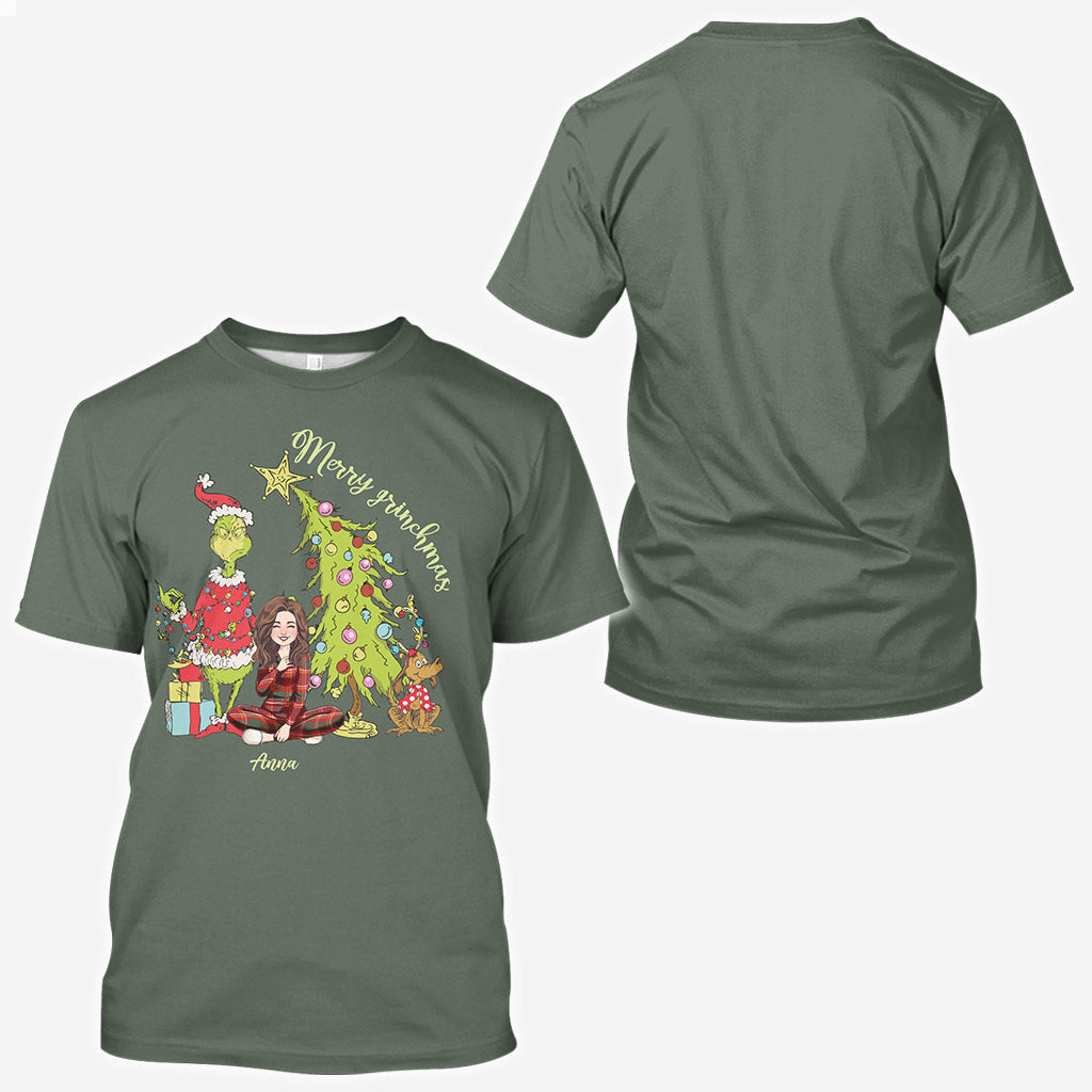 Joyeux Noël Green Mischief - T-shirt personnalisé « Étole de Noël »