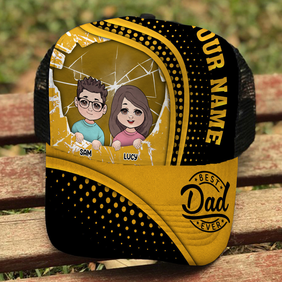 Meilleur papa du monde - Casquette de camionneur personnalisée pour papa