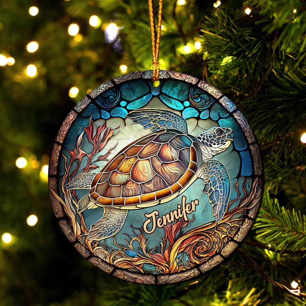 Love Turtles - Personalized Turtle Ornament