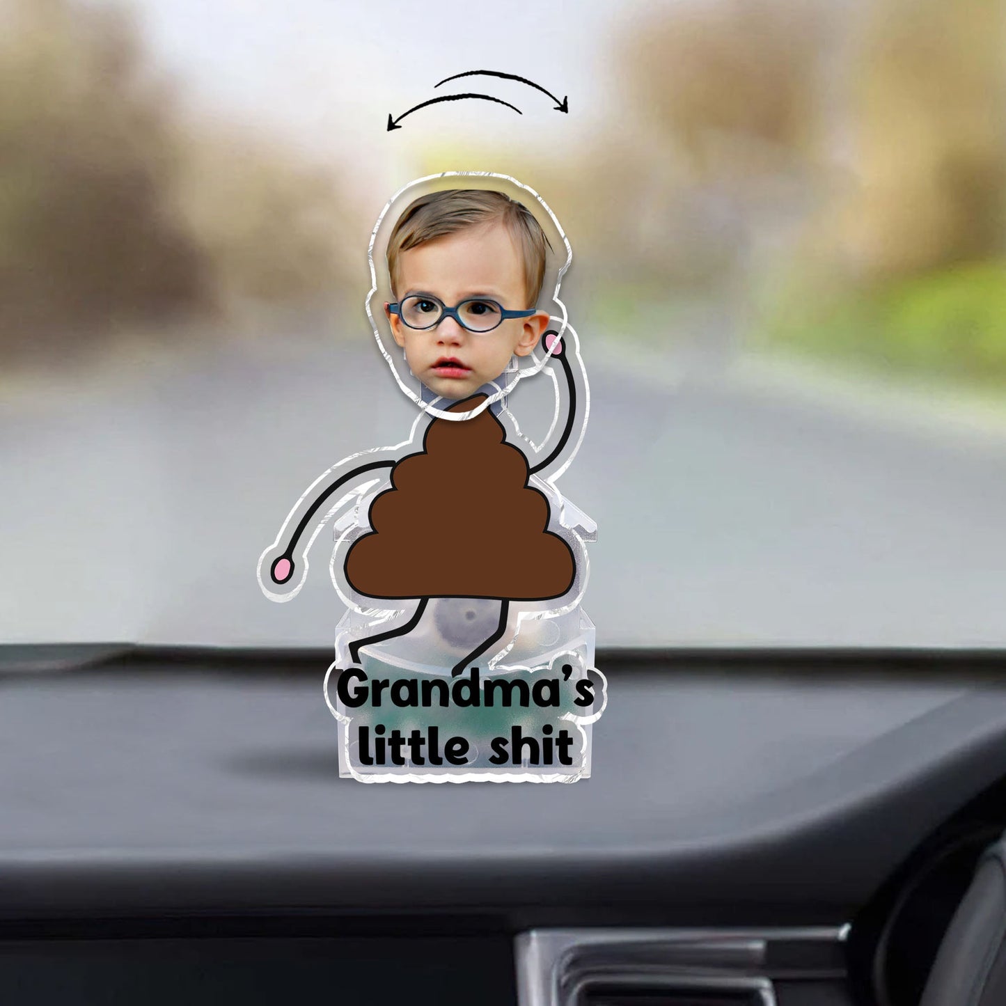 Mamie Petite Merde - Cadeau pour mamie - Tête à secouer personnalisée