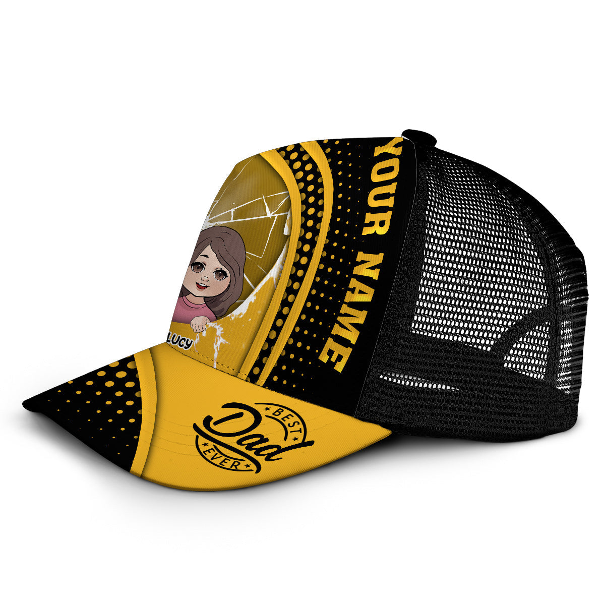 Meilleur papa du monde - Casquette de camionneur personnalisée pour papa
