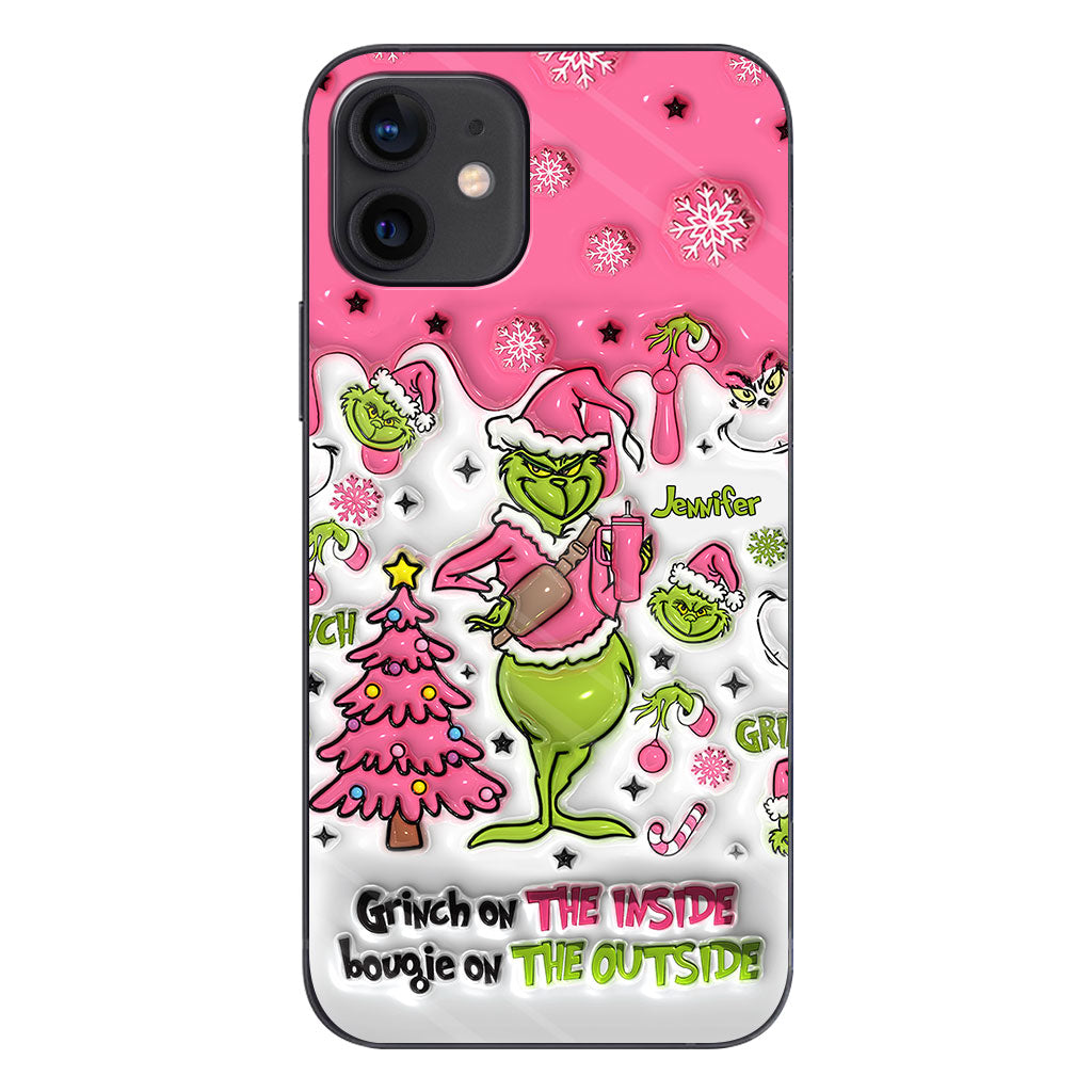 Le Grinch à l'intérieur - Coque de téléphone personnalisée avec étole de Noël