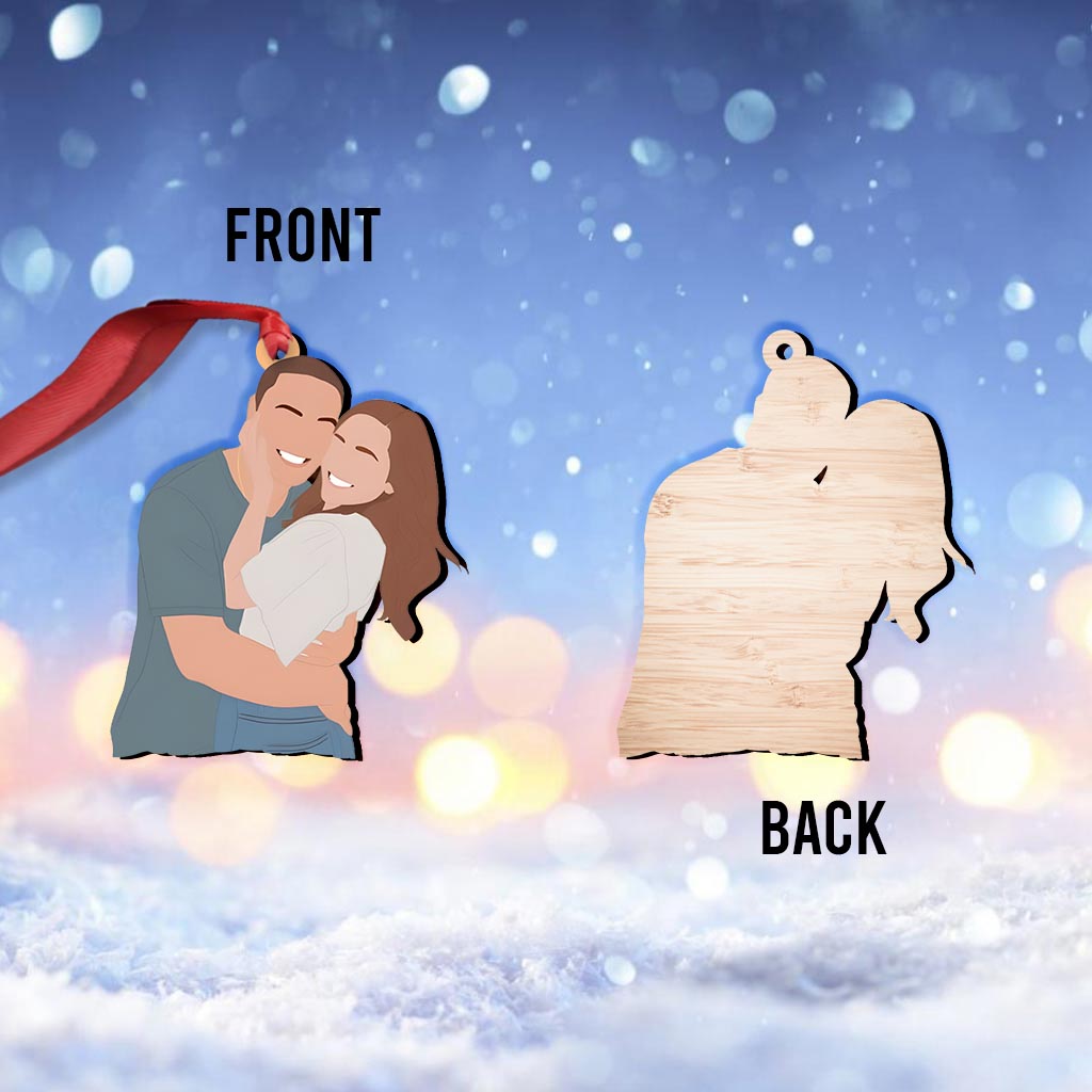 Illustration personnalisée de portrait sans visage - Ornement familial personnalisé