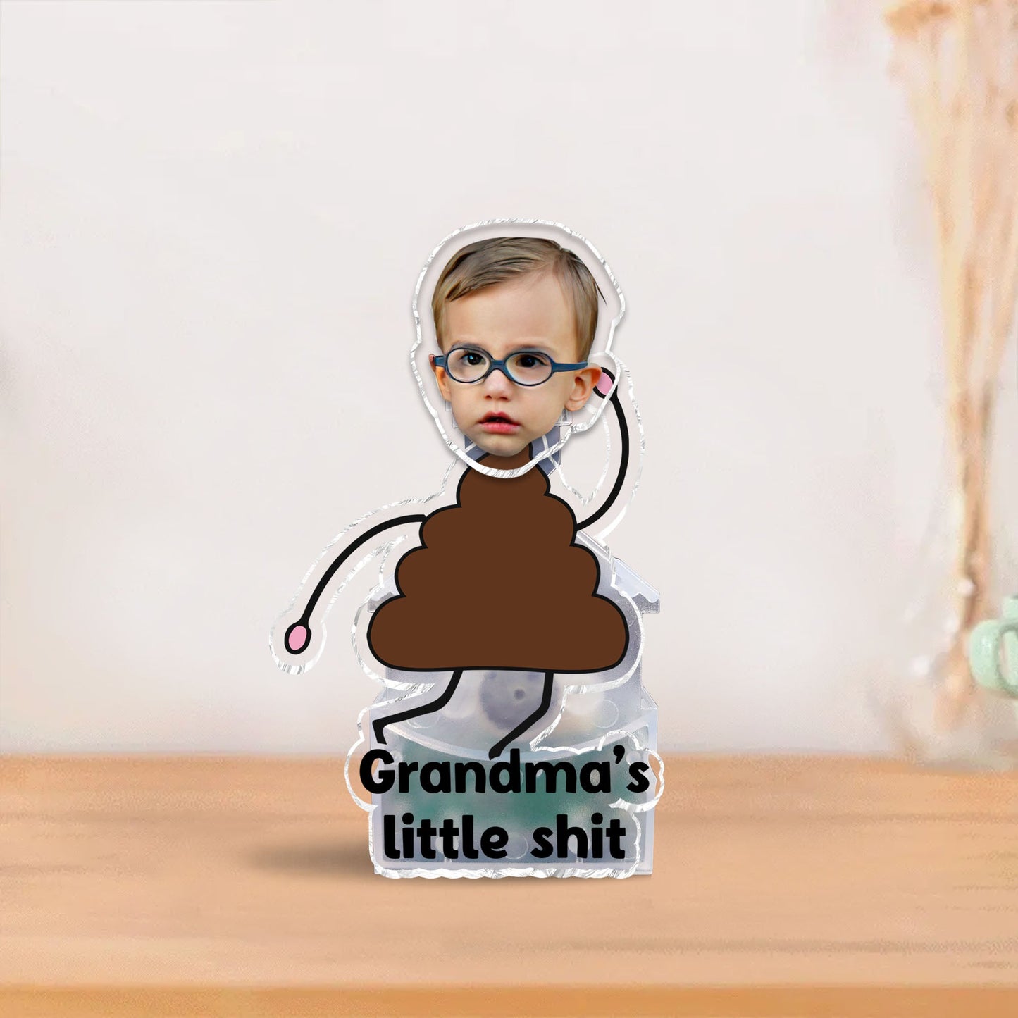 Mamie Petite Merde - Cadeau pour mamie - Tête à secouer personnalisée