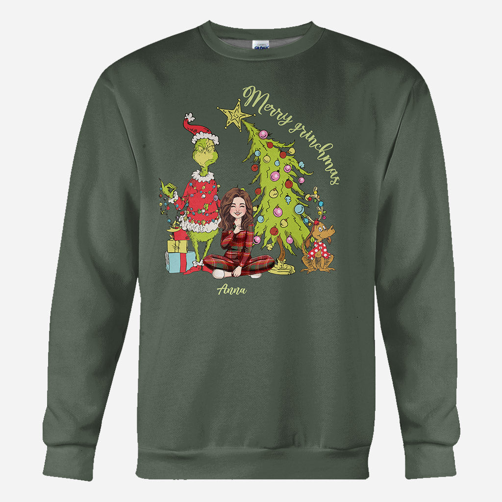 Joyeux Noël Green Mischief - T-shirt personnalisé « Étole de Noël »