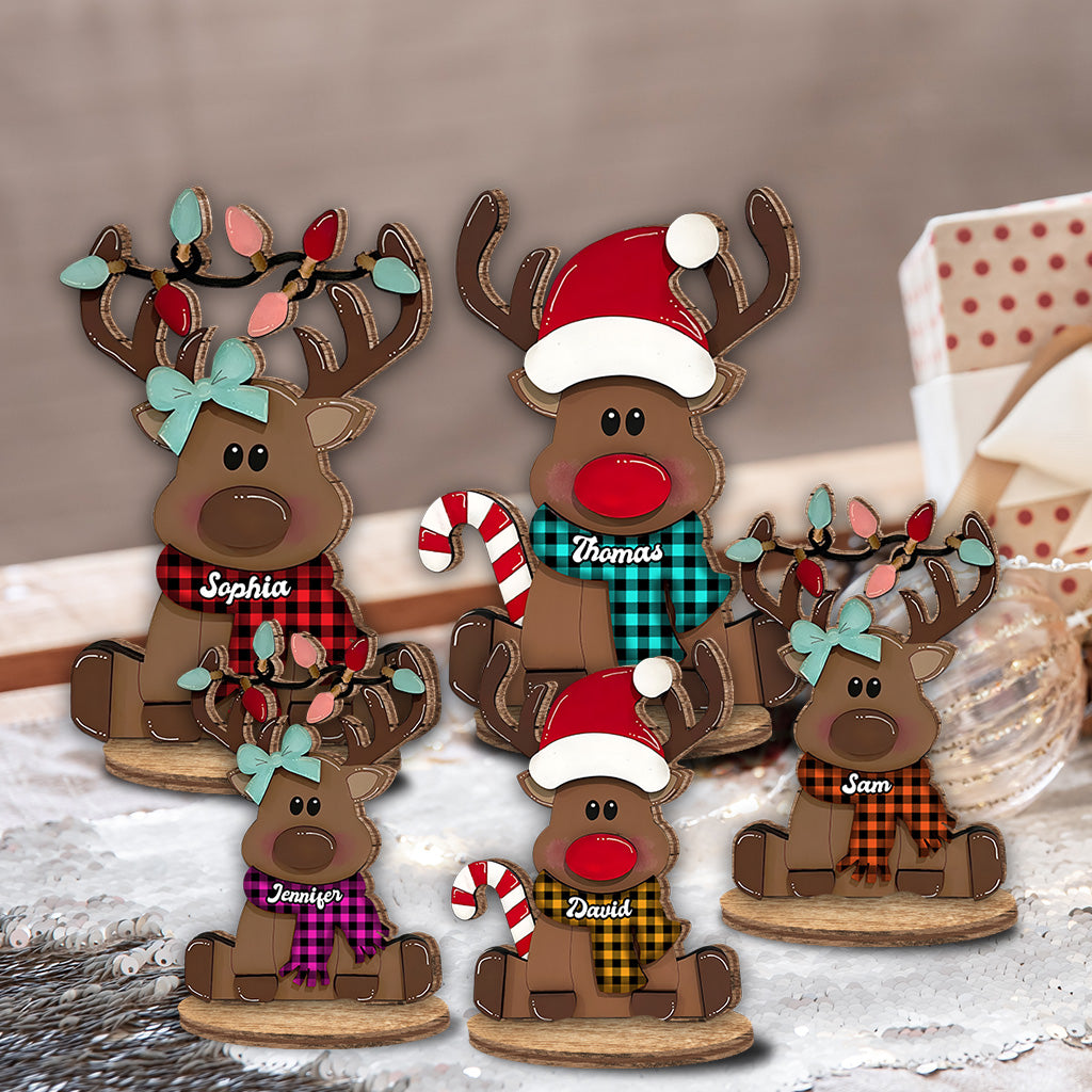 Merry Christmas - Personalized Family Freestanding Wood Plaque