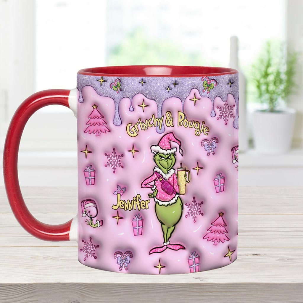Grinchy & Bougie - Personalized Stole Christmas Accent Mug