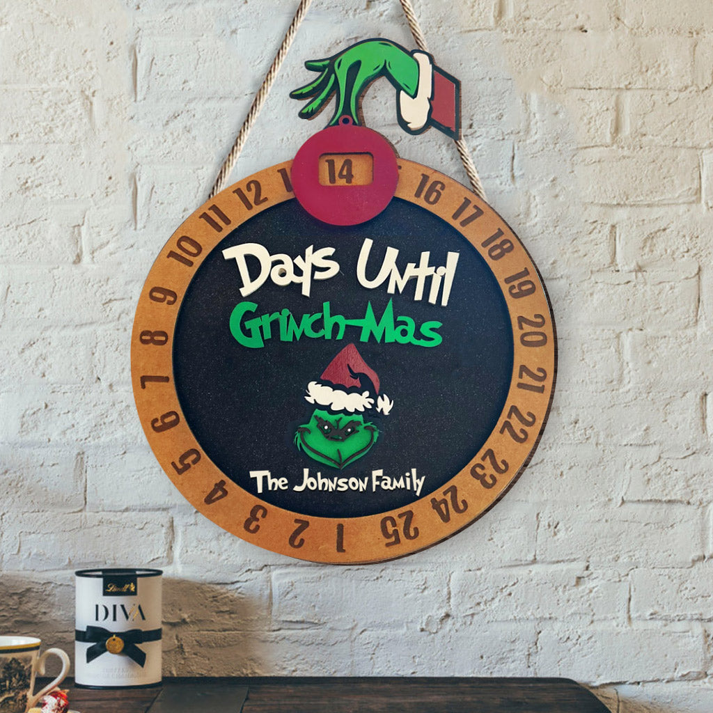 Jours avant Noël - Étole de Noël personnalisée - Panneau en bois de compte à rebours de Noël 1