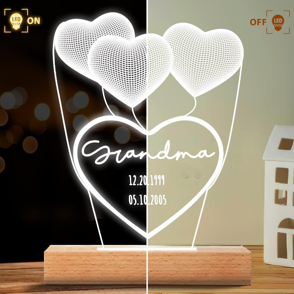 Je t'aime maman - Cadeau pour maman, grand-mère, grand-père, mari, femme, papa - Plaque lumineuse personnalisée