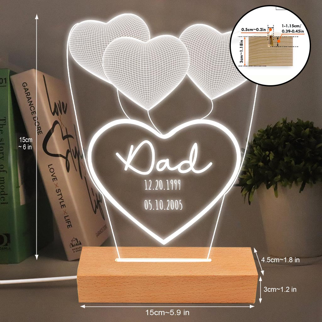 Je t'aime maman - Cadeau pour maman, grand-mère, grand-père, mari, femme, papa - Plaque lumineuse personnalisée