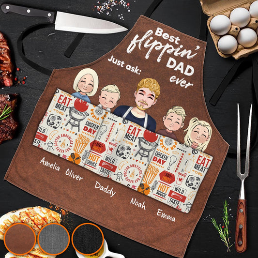 Meilleur papa du monde ! – Cadeau pour papa, grand-mère, grand-père, maman, oncle, tante – Tablier personnalisé