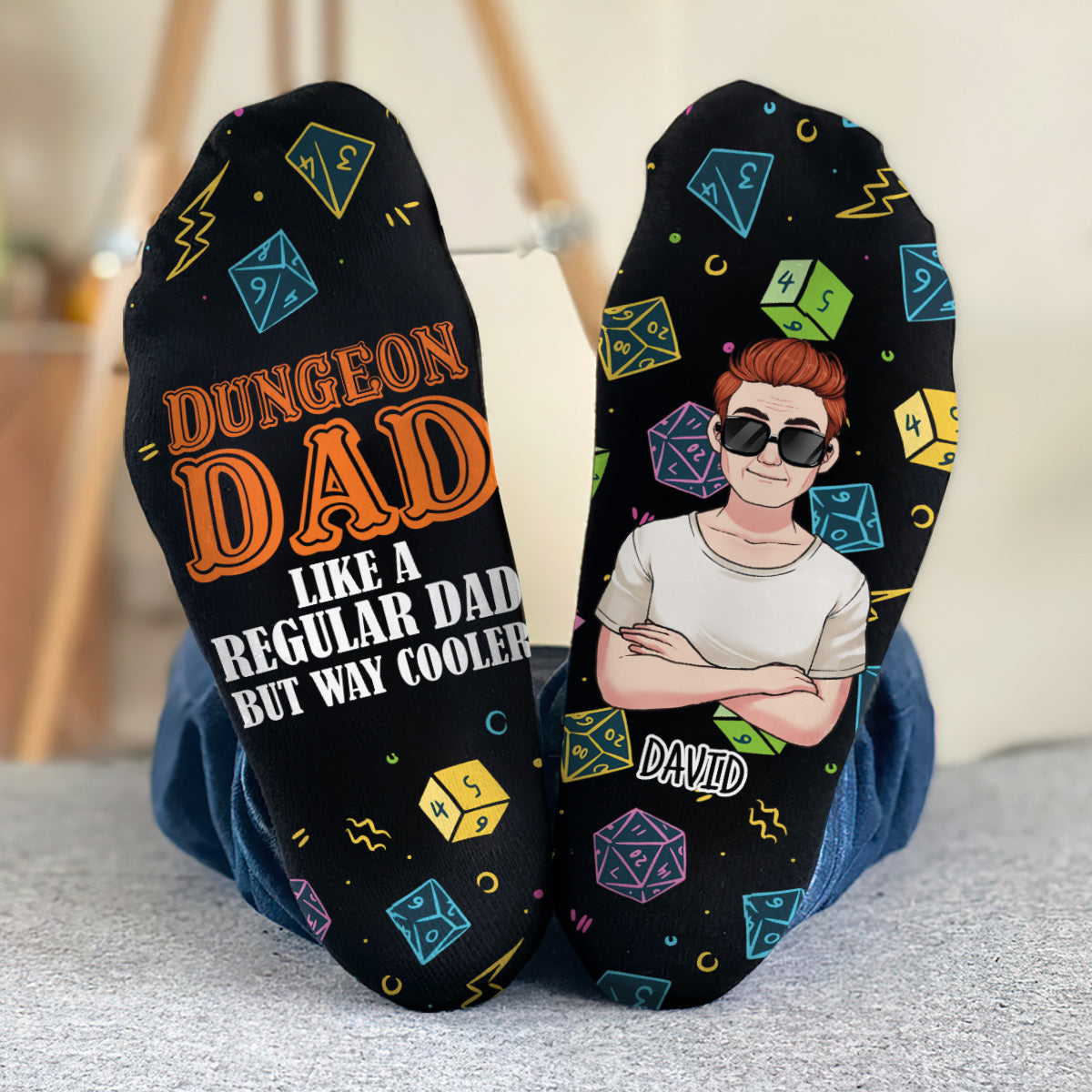 Dungeon Dad - Chaussettes RPG personnalisées