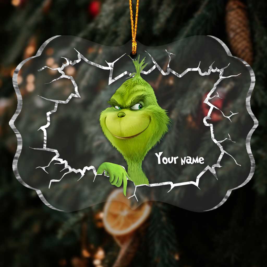 Joyeux Grinchmas - Étole de Noël personnalisée - Ornement de Noël transparent