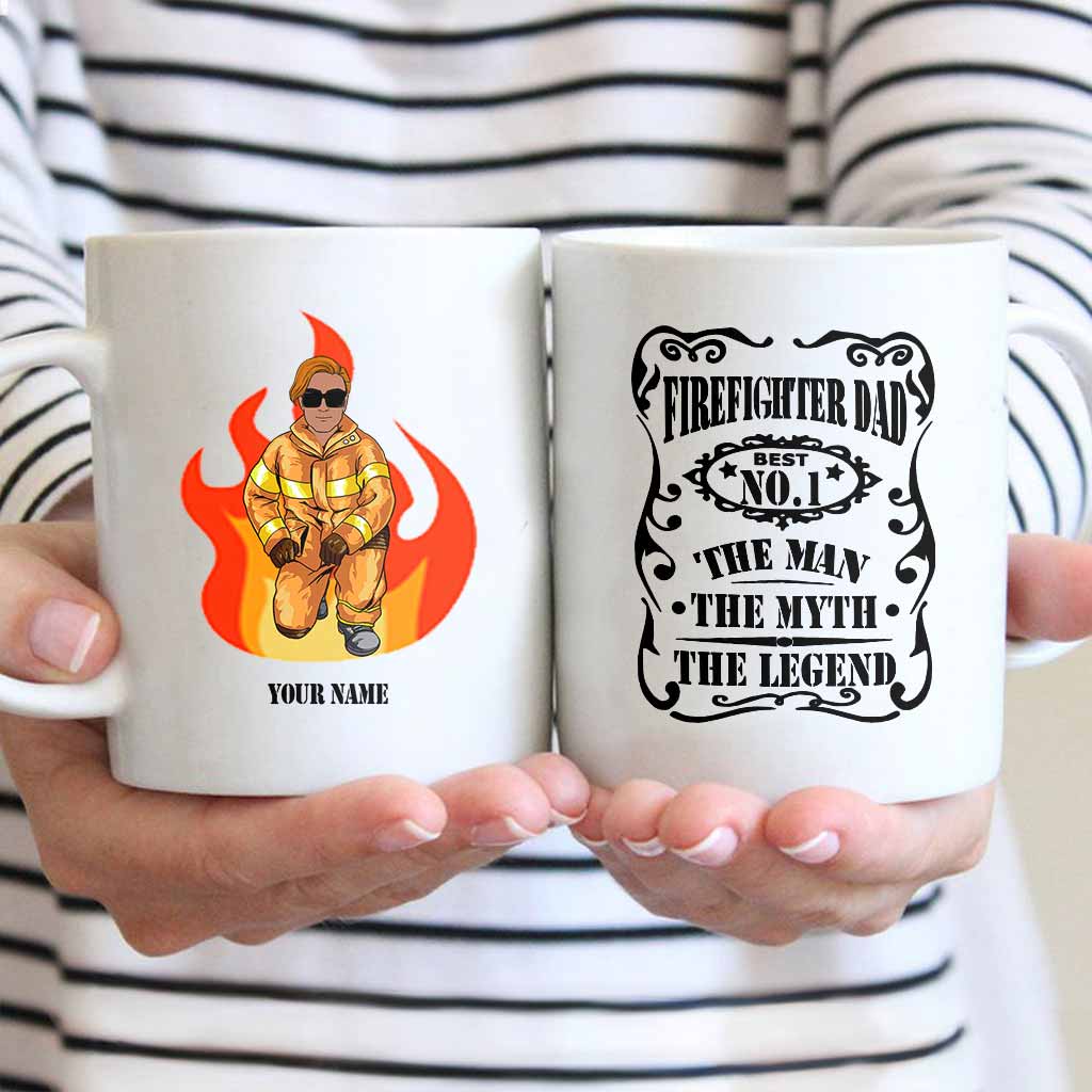 Papa pompier : le mythe, la légende - Mug personnalisé pour la fête des pères