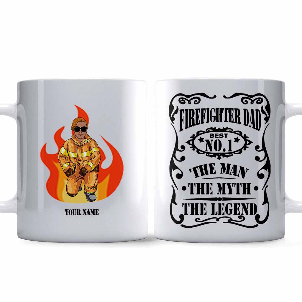 Papa pompier : le mythe, la légende - Mug personnalisé pour la fête des pères