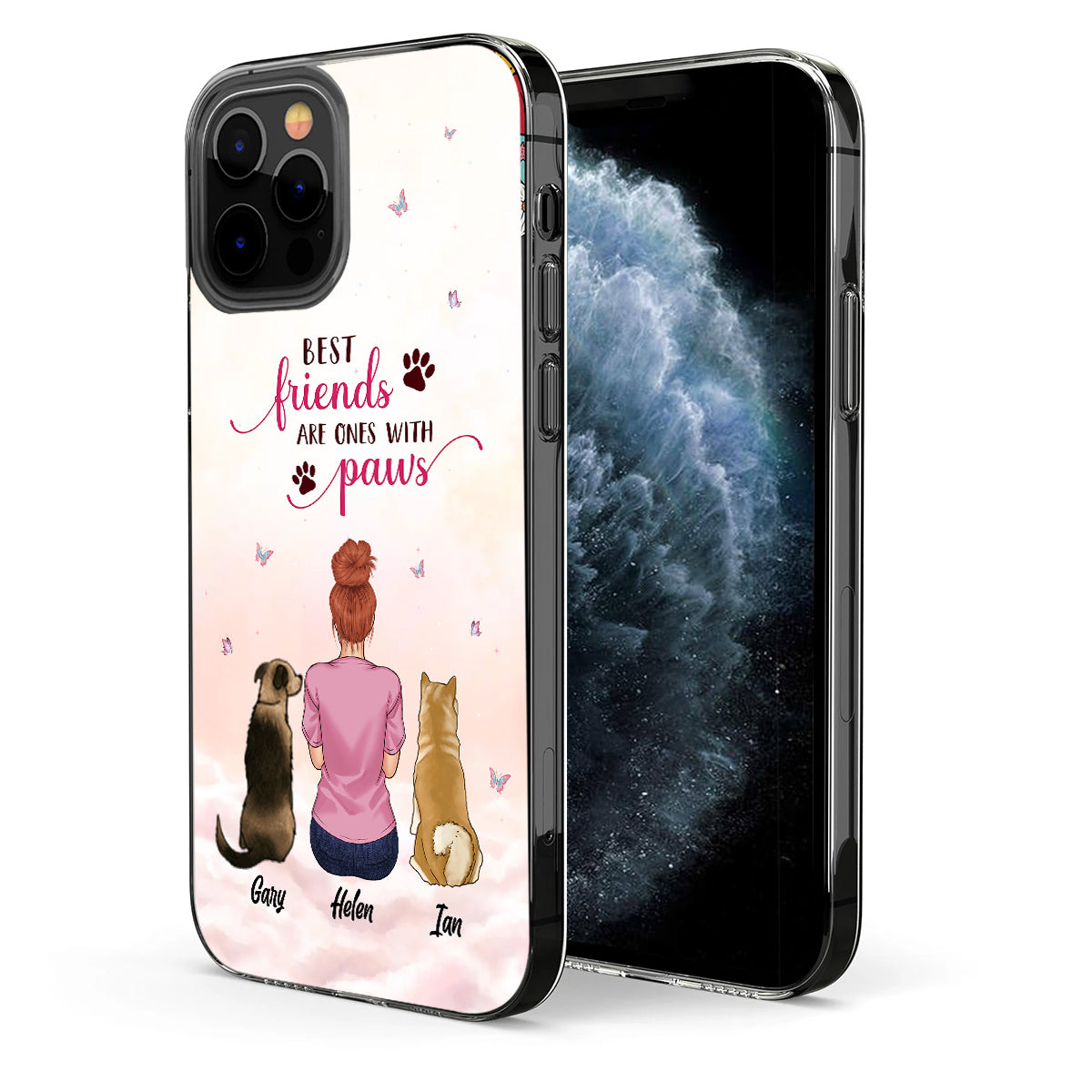 Les meilleurs amis sont ceux qui ont des pattes - Coque de téléphone transparente personnalisée pour chien